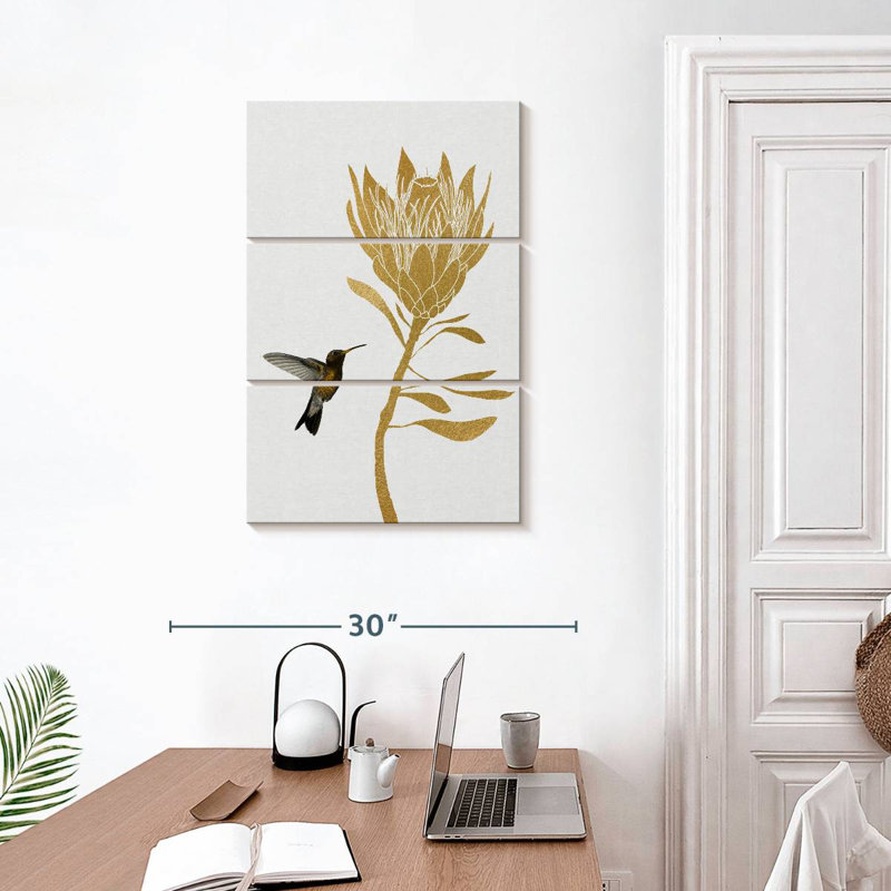 Harnek colibri et fleur II, H 32 po x l 20 po