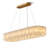 47.2" Rectangular Alabaster Kitchen Island Gold Chandeliers(Bulbs Included)
