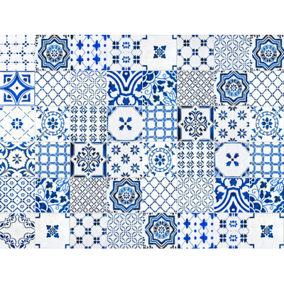 Miera Vinyl Mat in Blue/White