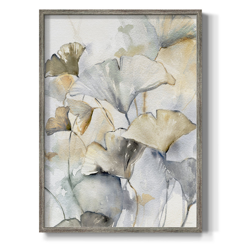 Impression gracieuse «Ginkgo I» - bois massif, H 15 po x l 12 po