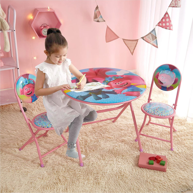 Ensemble de table ronde et de chaises 3 pièces Dreamworks Trolls