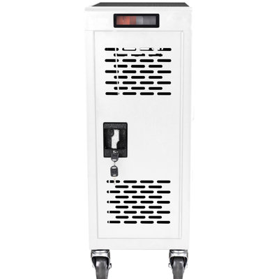 16 boîtiers de charge verrouillables et amovibles pour ordinateur portable et 16 casiers blancs