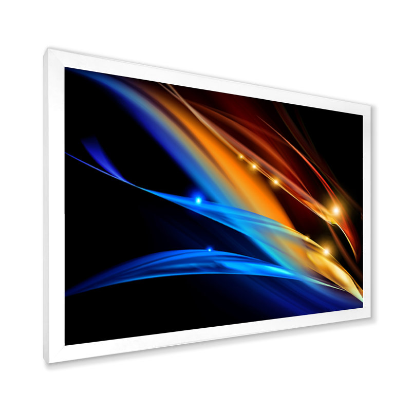 «Colorful Fractal Fire and Water Fusion IV», art mural moderne sur toile, H 34 po x l 44 po x P 1,5 po