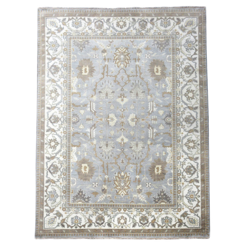 Tapis gris clair 10 x 14 Oushak