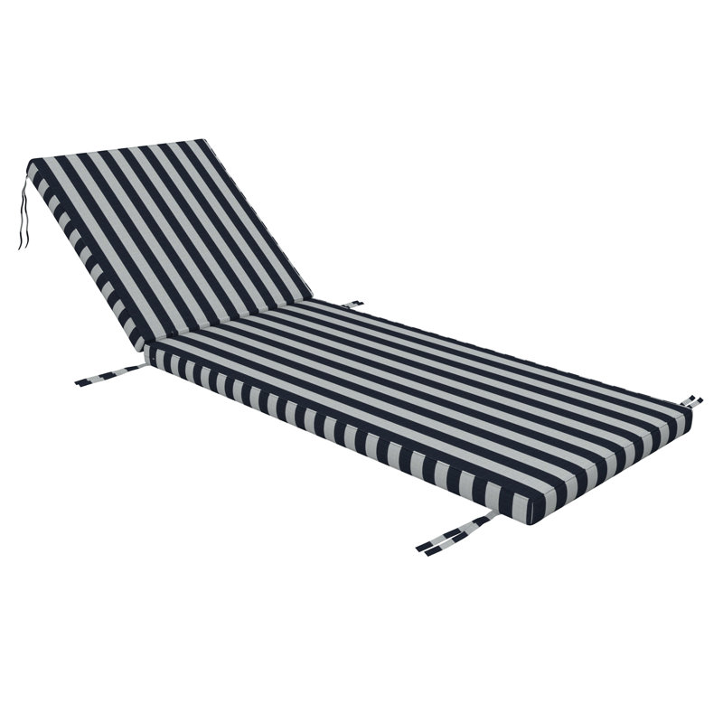 Coussin de chaise d'extérieur avec tissu Sunbrella, 26 po x 80 po, Dupione expressive brume