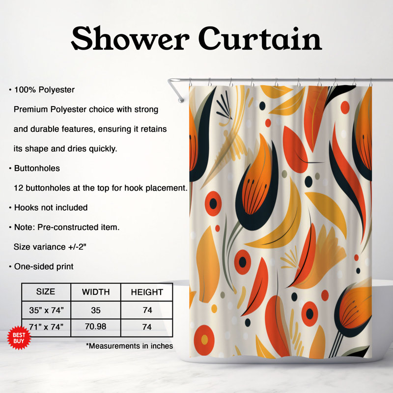 Rideau de douche Abstract Medley - Premium, H 74 po x l 71 po