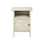 Table d'appoint en stratifié de chêne délavé au design transitionnel, armoire fermée et tracas - Assemblage d'une petite chambre avec stratifié, rangement pratique