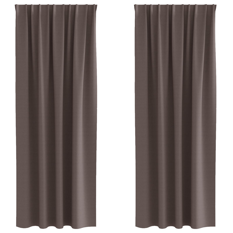 Curtains With Curtains 2 Pcs Polyester, Dark Brown, 140cm Width x 245cm Drop