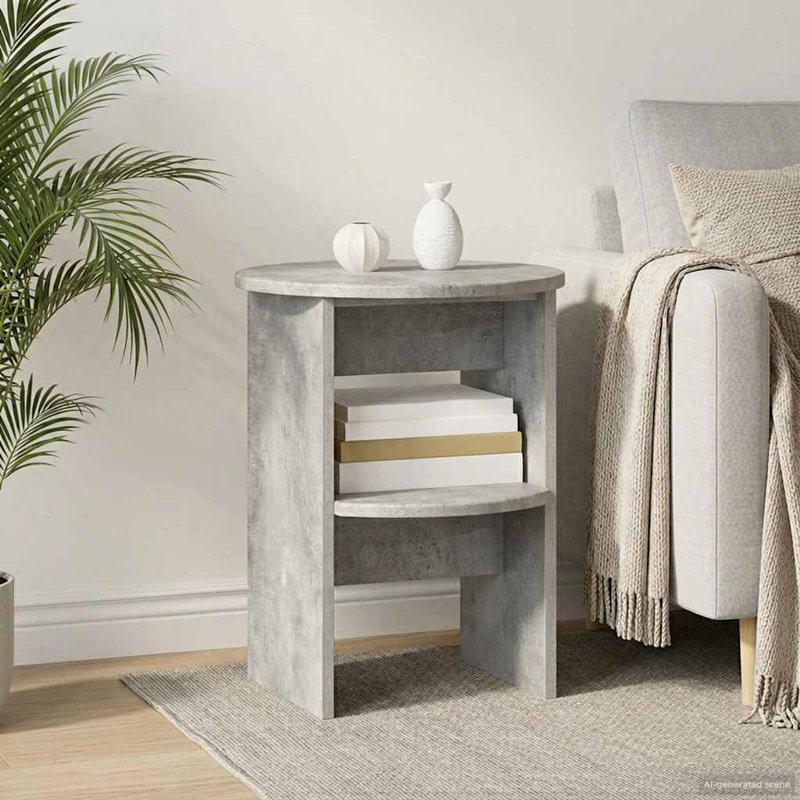 Round Side Table, Concrete Grey, 1