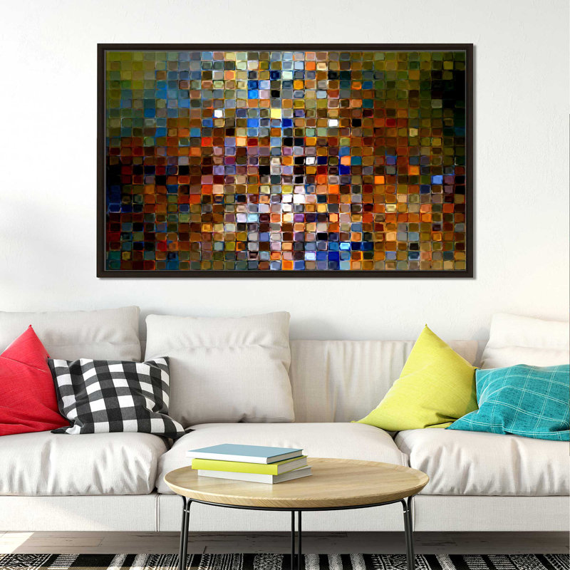 «Tile Art # 1 2007», impression, H 39,5 po x l 63,5 po x P 2 po, Cadre flottant espresso