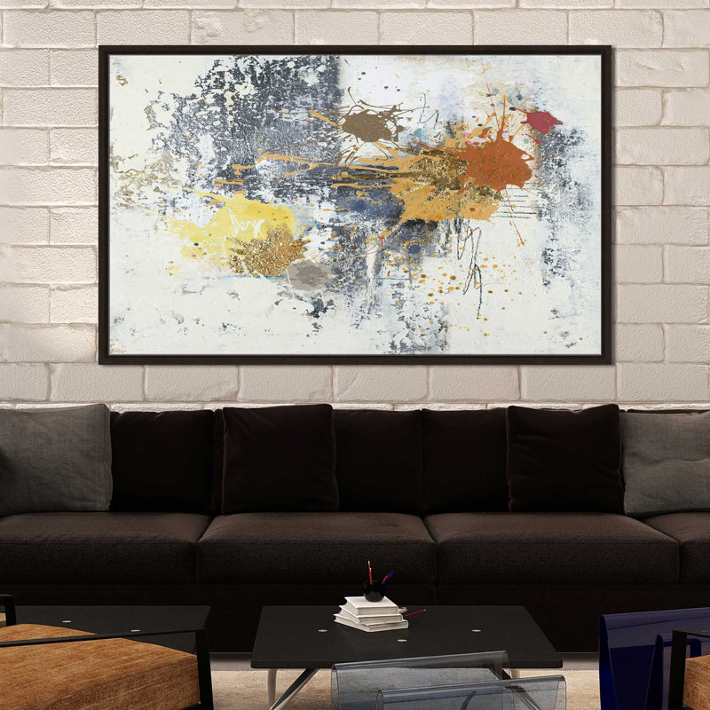 «Fiesto», reproduction d'art sur toile encadrée, H 27,5 po x l 43,5 po x P 2 po, Cadre flottant espresso