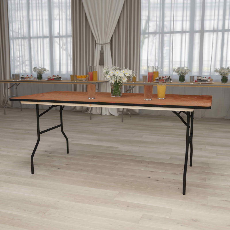 Marcott Rectangular Wood Folding Event Table, 30" H x 72" L x 36" W