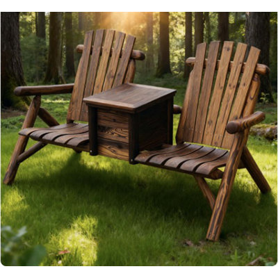 Causeuse Adirondack, chaise Adirondack avec seau à glace, causeuse d'extérieur avec dossier haut