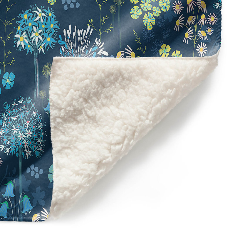 Couverture de sherpa agapanthus doux de pop, l 51 po x L 60 po