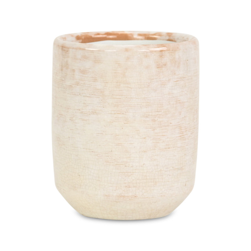 Pot à fleurs en céramique Sia, Blanc, H 4,75 po x l 4 po x P 4 po
