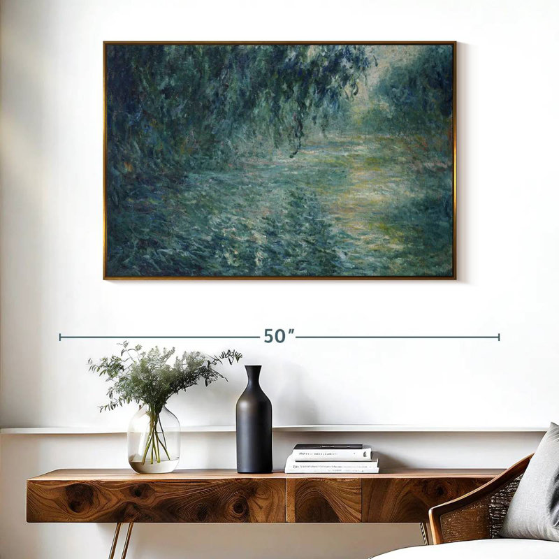 Le matin sur la seine, 1898, Cadre flottant doré, 40 po x 27 po