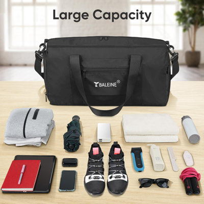 Waterproof Lightweight Carry-on Gym Bag with Shoe and Wet Clothes Compartments