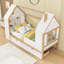Lit plateforme simple avec tiroirs et tablettes de rangement-129235059