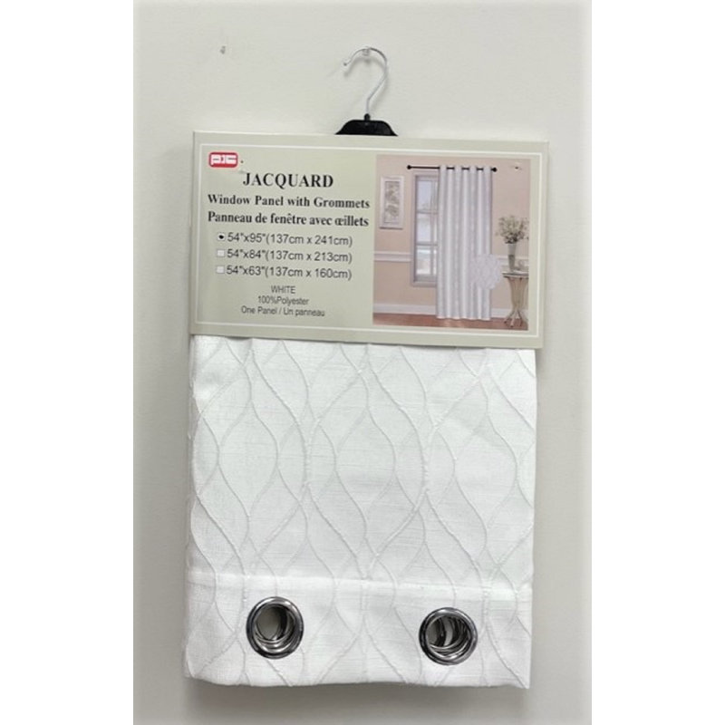 Rideau en polyester Calynn, Blanc, L 54 po x L 84 po