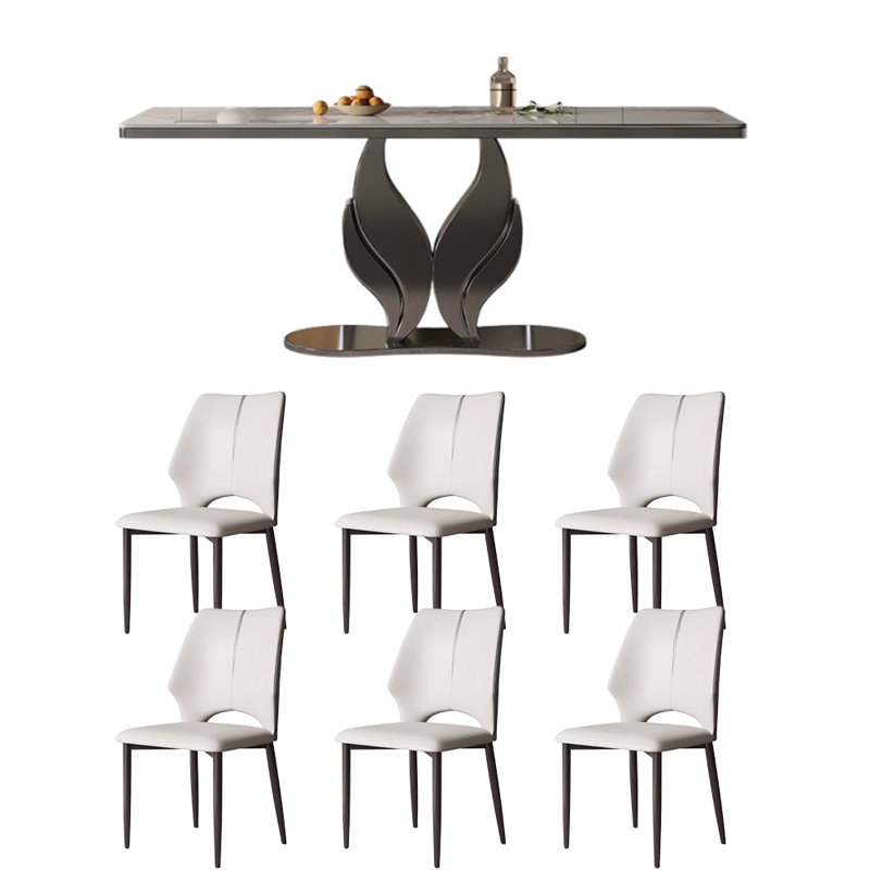 Ensemble de table de salle à manger moderne et simple de luxe, H 29,5 po x L 55,1 po x l 31,5 po
