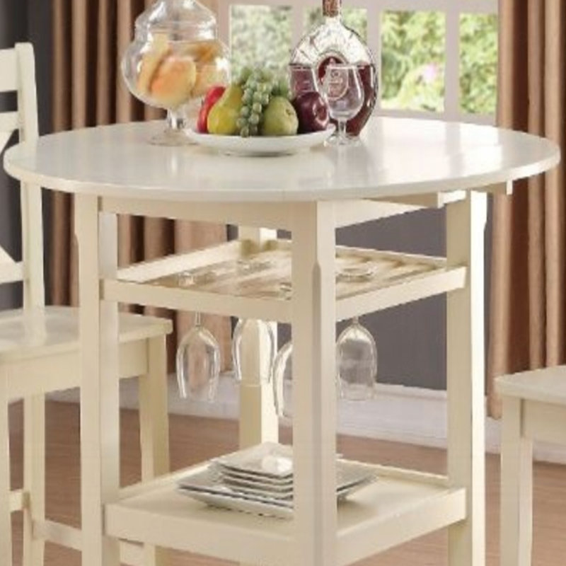 Cream Finish Counter Height Table