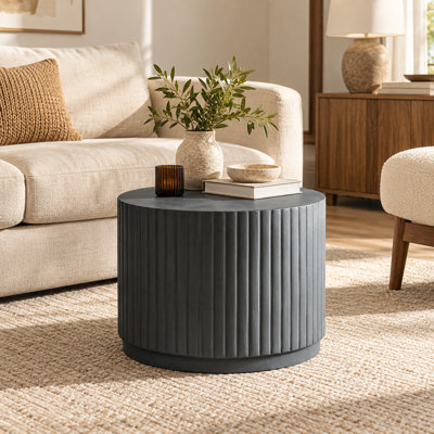Albert 22" Round Fluted Drum Coffee Table