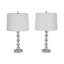 Lampe de table décorative en verre pour décor de salon - Élégante lampe de bureau pour chevet de chambre à coucher - Ensemble de 2, 22 po, argent