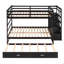Lit superposé double au-dessus de double avec lit gigogne simple et escalier-1318705012