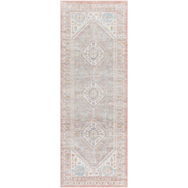 Benfield Machine Washable  Rose Area Rug, Runner 2'7" x 7'3"