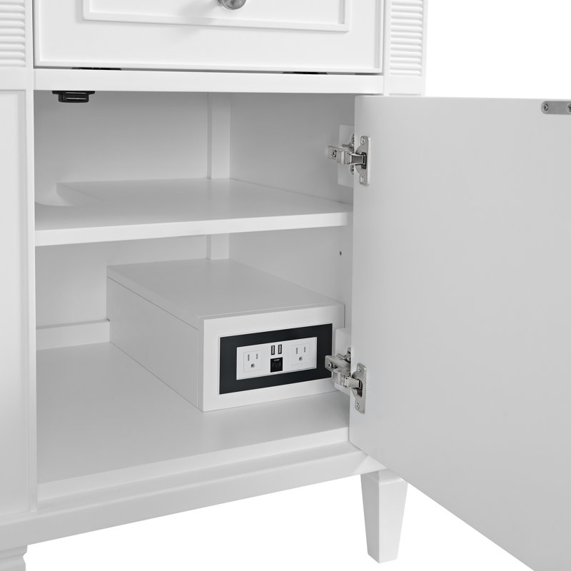 Lorelai 60'' W Double Vanity, Bright White, Carrara White, 8" Widespread