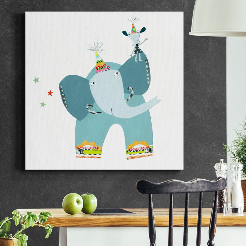 Circus Elephant - impression sur toile tendue, H 24 po x l 24 po x P 1 po