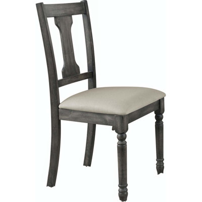 Chaise d'appoint en lin brun clair et gris vieilli, ensemble de 2