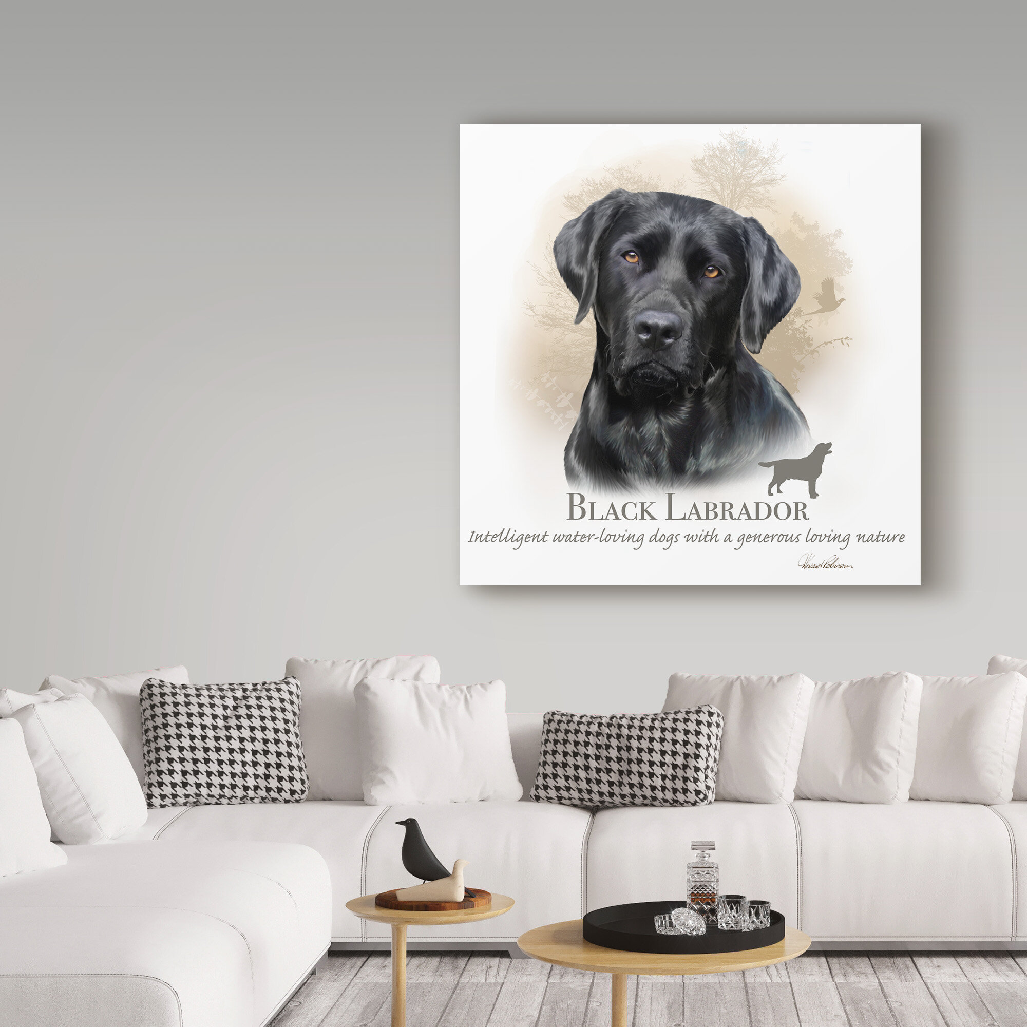 Trademark Art Black Labrador On Canvas by Howard Robinson Print ...