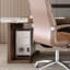 Bureau de direction rectangulaire avec tiroirs en bois massif brun et noisette + fer noir-377692364-377692365