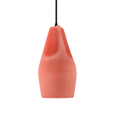 Radiance - luminaire suspendu 1 lumière Tall Crease - rosé brillant - bronze foncé - DEL dédiée - cordon noir