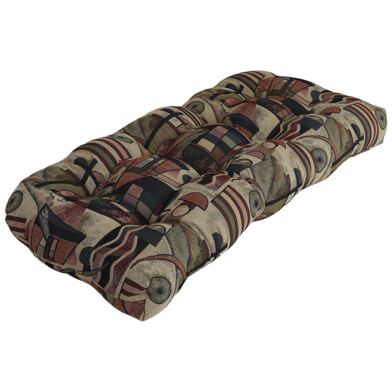 42-Inch By 19-Inch Rounded Back Tapestry Loveseat Cushion