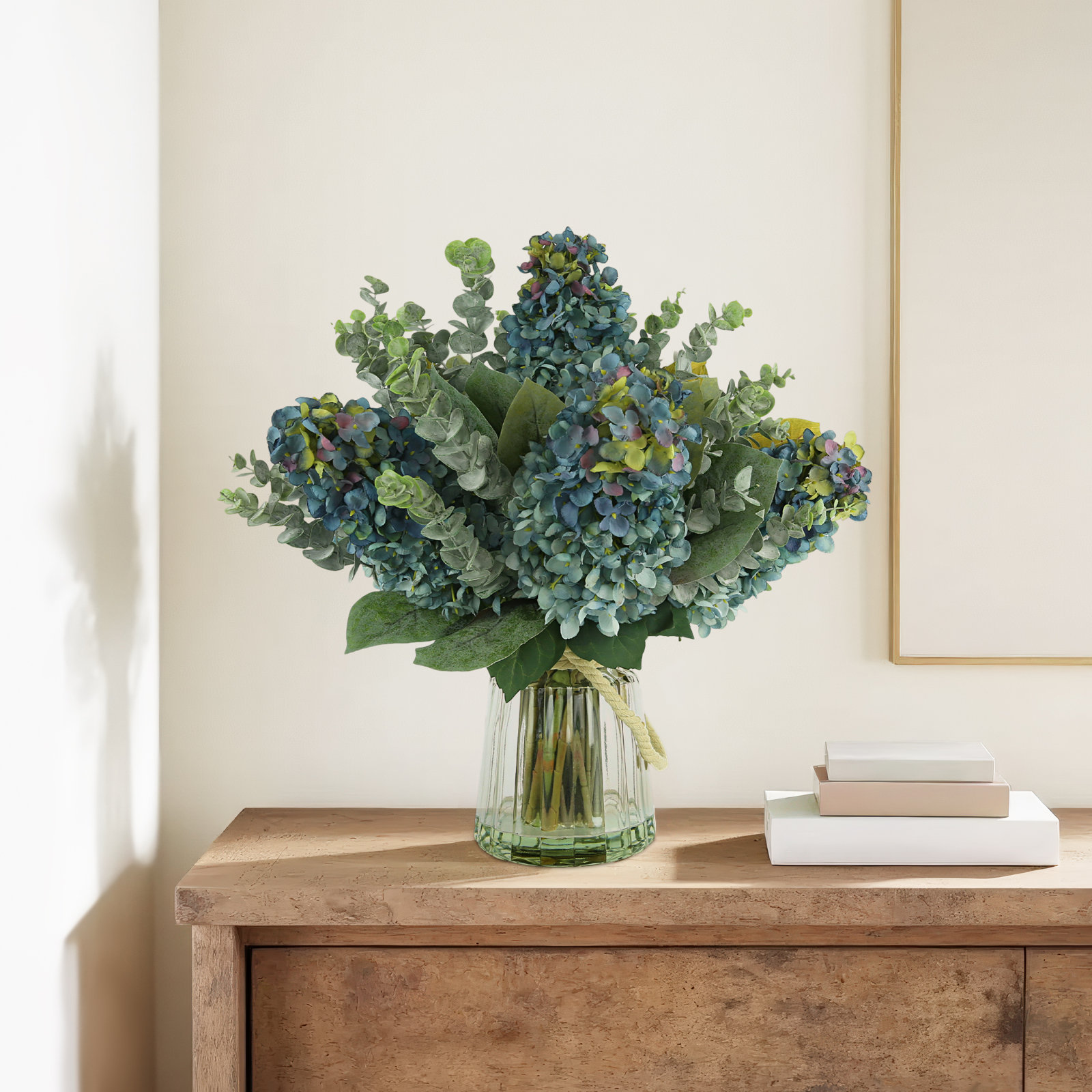 Luxe Hydrangeas Hydrangea Arrangement in Vase, Blue