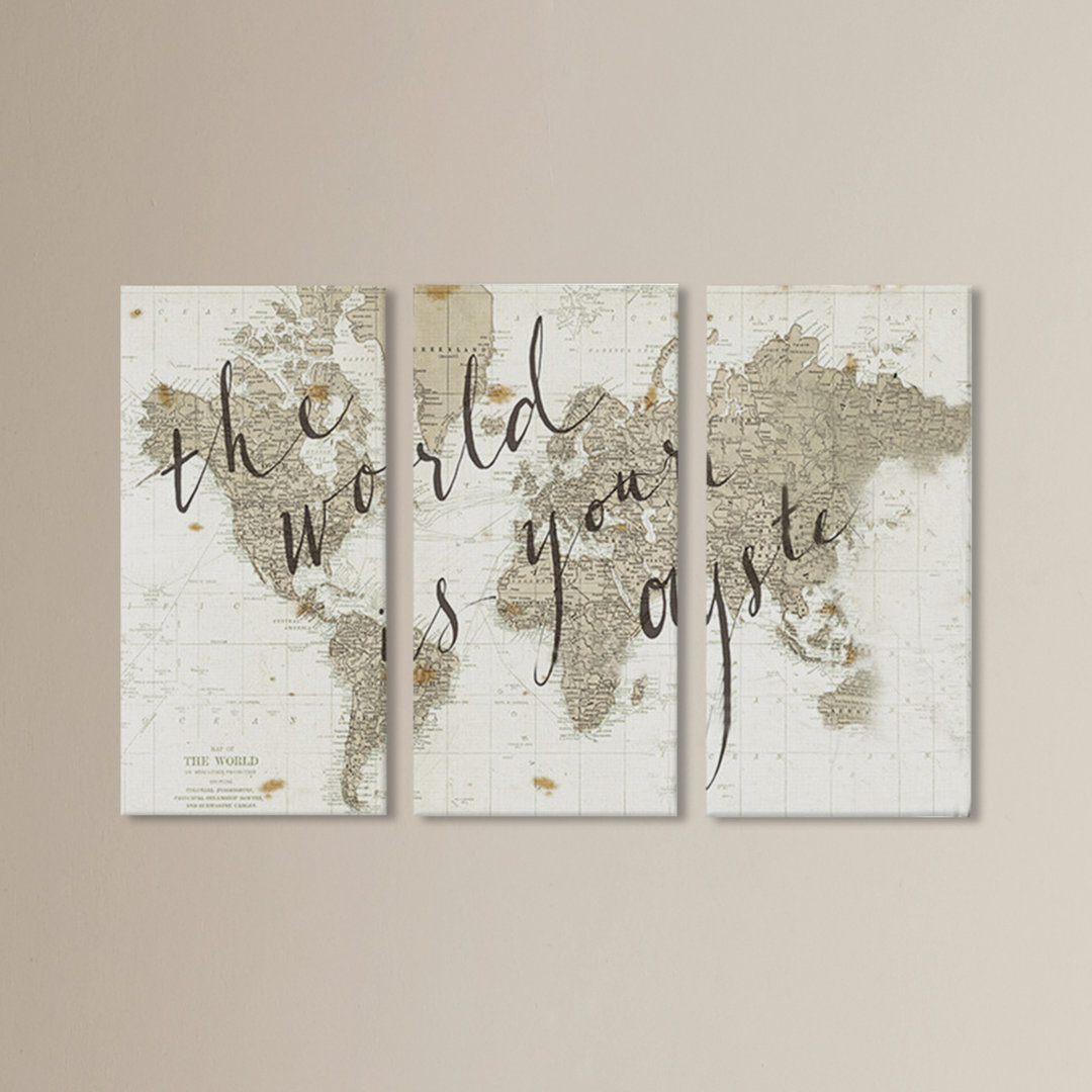 'The World Is Your Oyster' Graphic Art Print Multi-Piece Image on Canvas Mercer41 