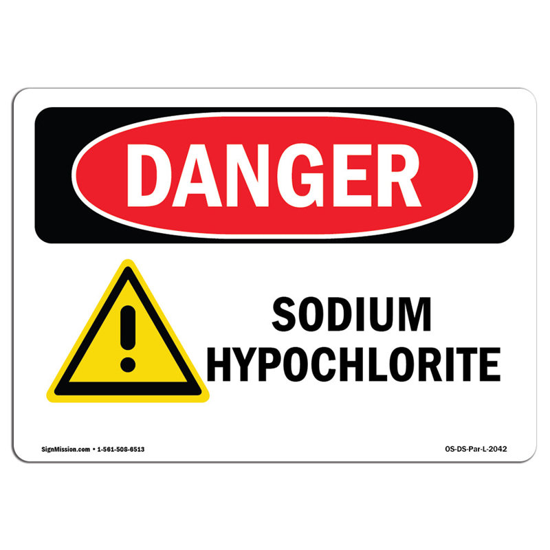 Plaque en aluminium hypochlorite de sodium 12 x 18, H 12 po x l 18 po x P 0,1 po