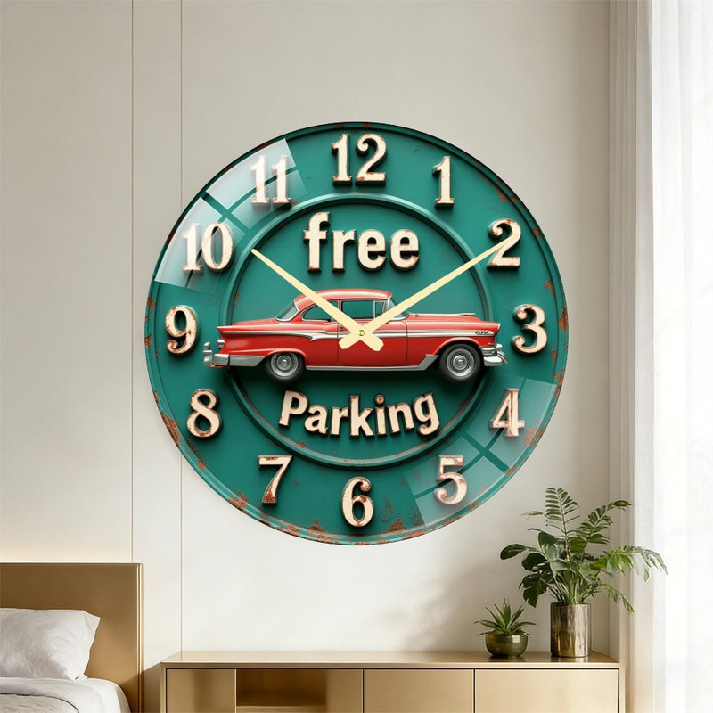 Horloge murale en verre rétro