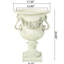 Urne de jardin en oxyde de magnésium - construction légère en béton, l 17,37 po x P 17,37 po x H 24,2 po, sans assemblage, béton à fleurs blanc, couleur