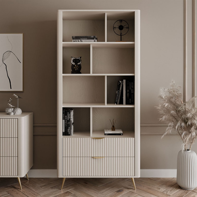 193.8cm H x 88cm W Bookcase, Beige