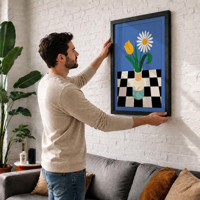 Florals in Bloom Modern - Framed Print, A2 - 59.4 x 42.0 cm, White