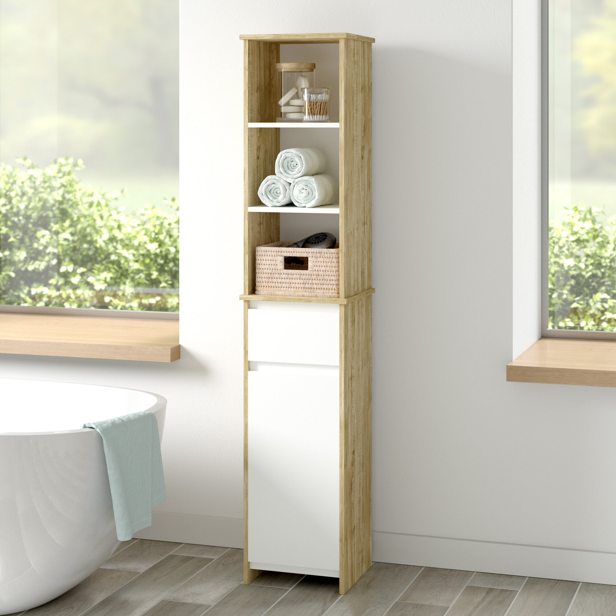 Organize It All Rendition Free Standing Linen Tower