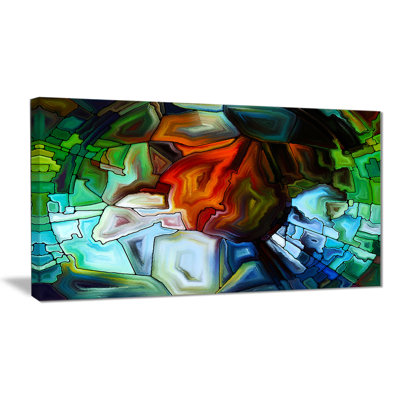 «Abstract Stain Glass Design», reproduction d'impression sur toile tendue