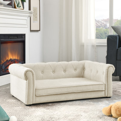 Beige Pet For Large Canines, And Stable Elegant Dog Couch Bed, Beige, -Wicking