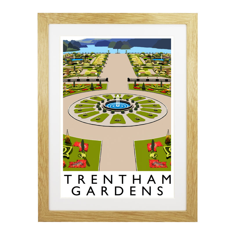Trentham Gardens by Richard O'Neil - Print, 54 cm H x 44 cm W x 2.2 cm D, Oak Wood Frame