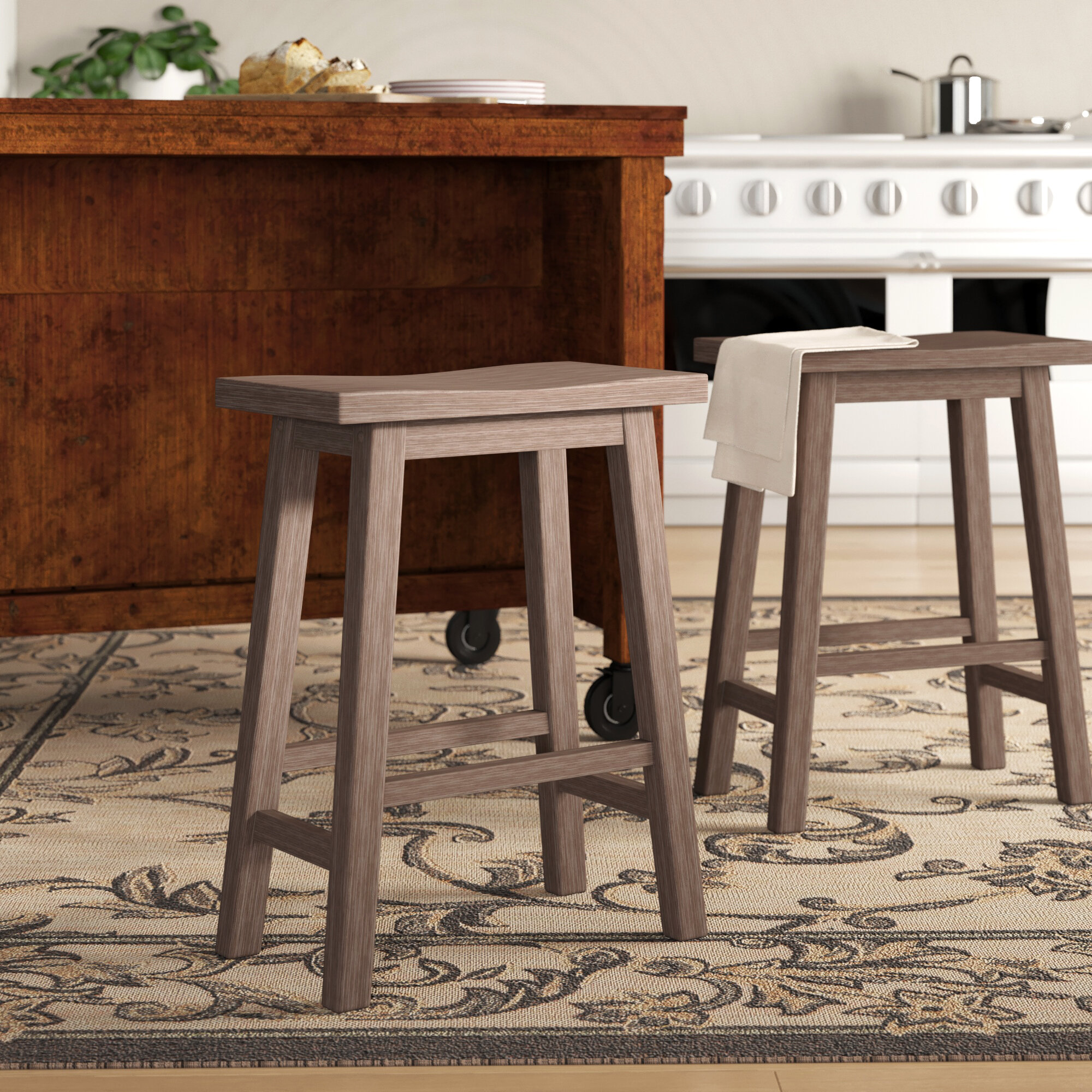 Laurel Foundry Modern Farmhouse Alessandro Solid Wood Stool