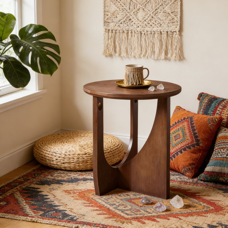 Table d'appoint étroite en bois massif Living Table, Walnut