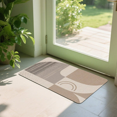 Modern Abstract Geometric Doormat, 24L x 36W, for Entrance Porch